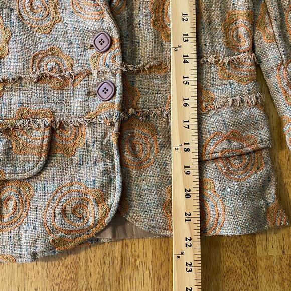 Pamela Brown Textured Floral Jacket Blazer Womens - Picture 16 of 16